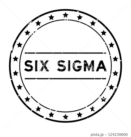 Grunge black six sigma word round rubber seal stamp on white background Grunge black six sigma word round rubber seal stamp on white background 124230600