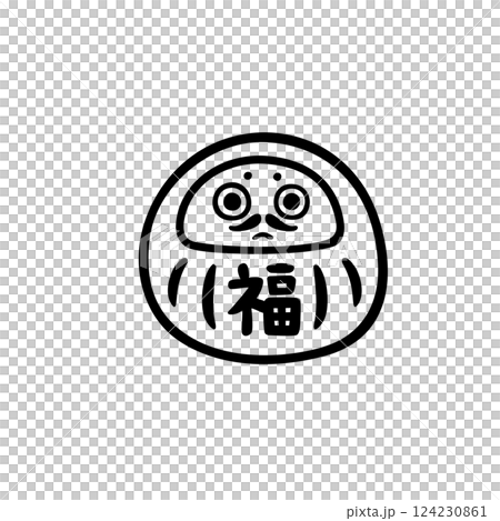 簡單的達摩的插圖素材 簡單的達摩的插圖素材 124230861