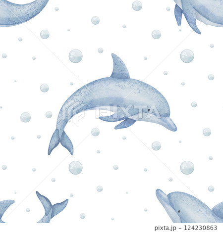 for childish wallpaper, kids textile design or baby wrapping paper 124230863