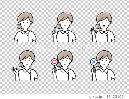 ナースの表情セット 124231024