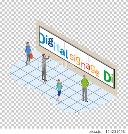 數位看板圖像插圖 數位看板圖像插圖 124231098