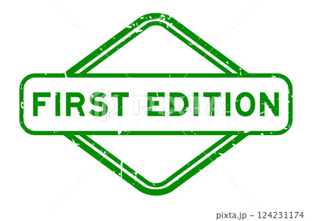 Grunge green first edition word rubber seal stamp on white background Grunge green first edition word rubber seal stamp on white background 124231174