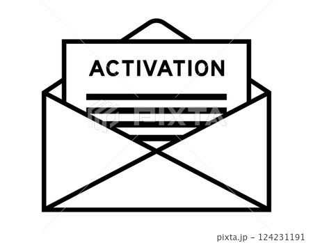 Envelope and letter sign with word activation as the headline Envelope and letter sign with word activation as the headline 124231191