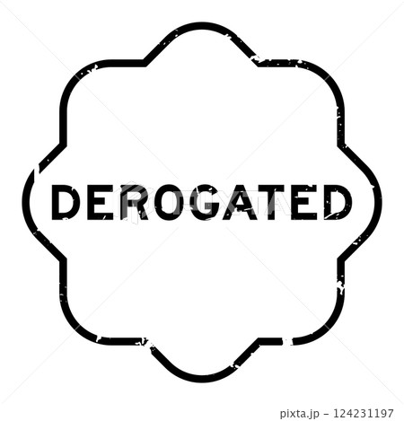 Grunge black derogated word rubber seal stamp on white background 124231197