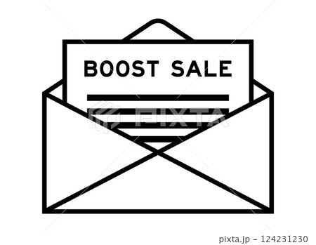 Envelope and letter sign with word boost sale as the headline 124231230
