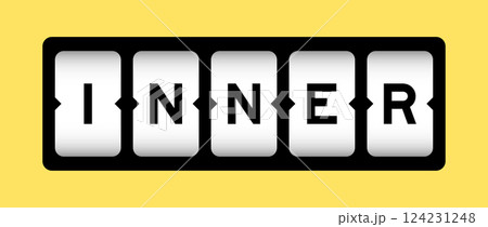 Black color in word inner on slot banner with yellow color background Black color in word inner on slot banner with yellow color background 124231248