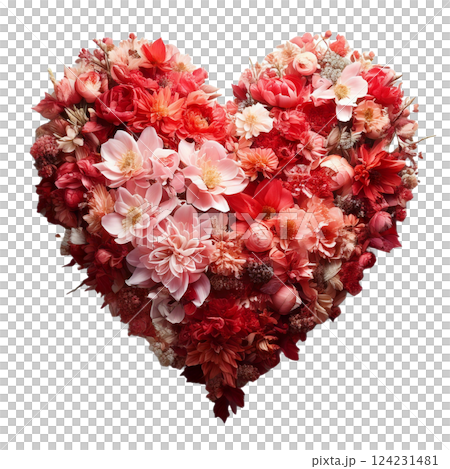 ハートの形の花束 124231481