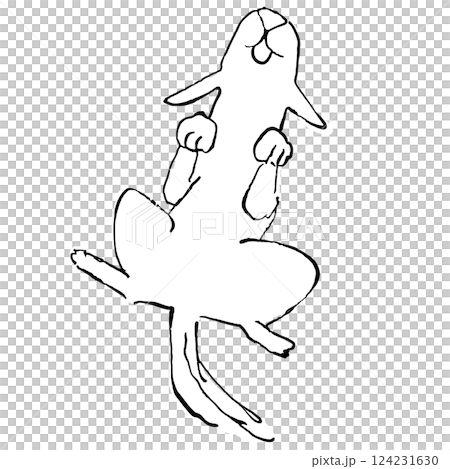 Dog illustration lying on back 124231630