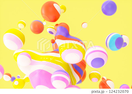 Abstract 3d art background with colorful marble...のイラスト素材 [124232070 ...