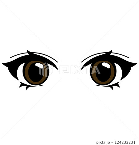 目元_開いた瞳孔_手書き_ベクター素材 124232231