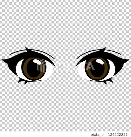 目元_開いた瞳孔_手書き_ベクター素材 124232231