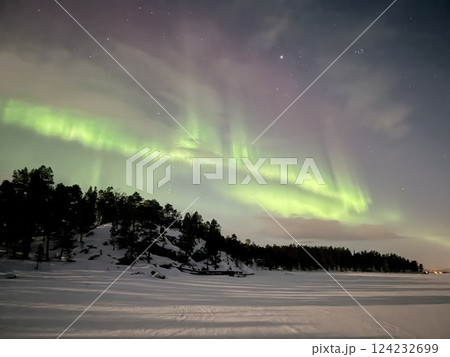 Inari, Finland, is located within the Arctic Circle and has a high chance of seeing the Northern Lights. Inari, Finland, is located within the Arctic Circle and has a high chance of seeing the Northern Lights. 124232699