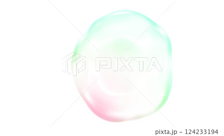 バブル　ジェル状　透明png　カラフル春色の水泡イラスト背景素材　ピンク緑色パステルカラー 124233194