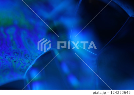 Blue liquid edge, bright rainbow, waves motion, bubbles background, bubbles connection, phenomenal abstraction, perfect glossy shapes, beautiful science 124233643
