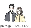 笑顔で寄り添う男性と女性・カップル 124233729
