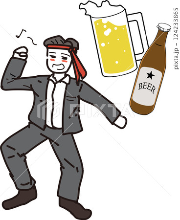 陽気な酔っ払いの男性_飲み会 124233865