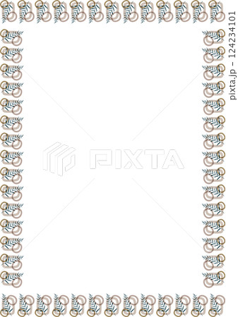 Frame template with flourish decoration. Plant branches empty frame for your text 124234101