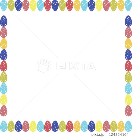 Easter eggs frame on transparent background. Easter egg hunt template with empty space for your text Easter eggs frame on transparent background. Easter egg hunt template with empty space for your text 124234164