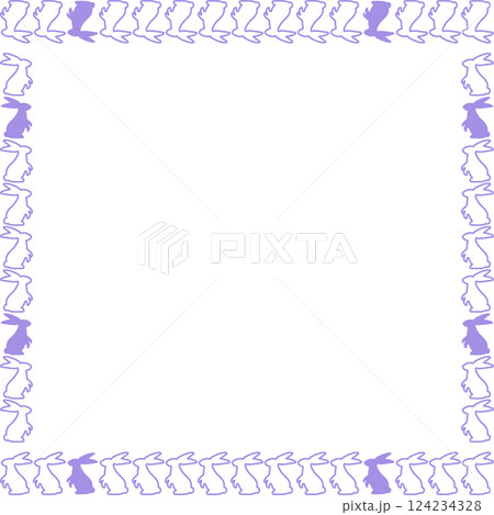 Easter bunny empty square frame. Spring Easter bunny rabbit silhouettes with empty space for your text Easter bunny empty square frame. Spring Easter bunny rabbit silhouettes with empty space for your text 124234328