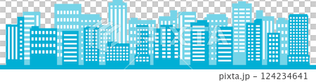 高層ビルが建ち並ぶビジネス街・都会の街並みのイラスト1 124234641