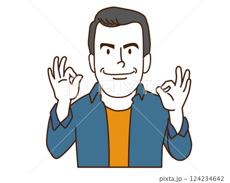 グッドポーズの男性  124234642
