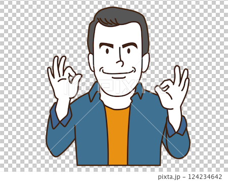 グッドポーズの男性  124234642