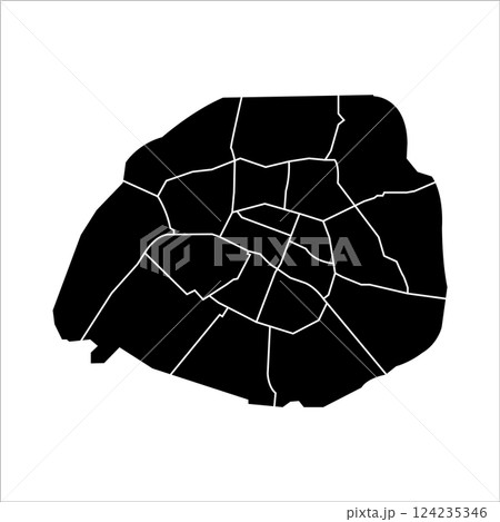 map of paris, france icon map of paris, france icon 124235346