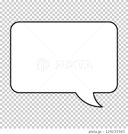 シンプルな吹き出しのイラスト　横長　四角 124235563