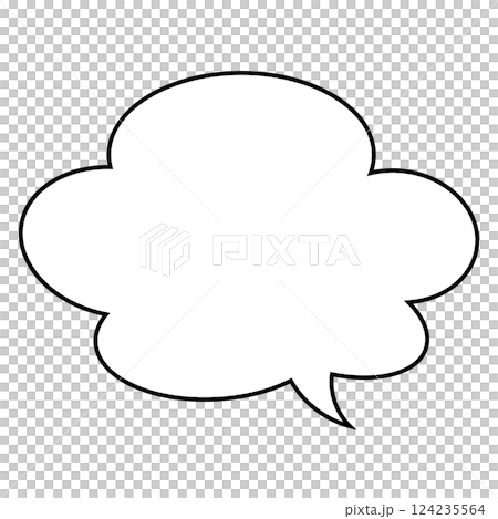 シンプルな吹き出しのイラスト　もこもこ 124235564