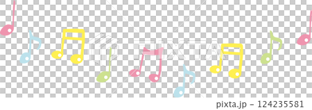 Musical notes melody line set 124235581