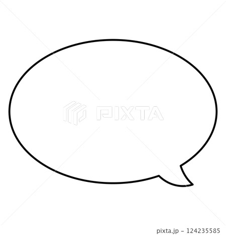 シンプルな吹き出しのイラスト　横長　楕円形 124235585