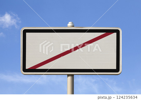 Blank French exit city sign 124235634