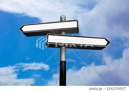 Two French direction signs with copy space 124235637