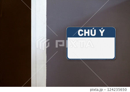 Vietnamese notice sign with copy space Vietnamese notice sign with copy space 124235650