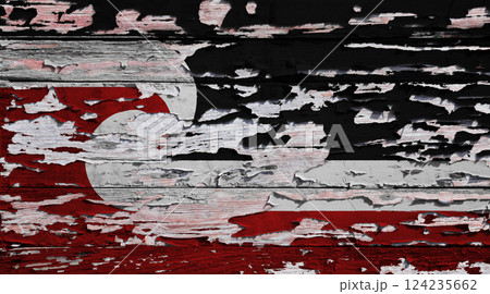 Flag of Maori painted on a wooden board 124235662