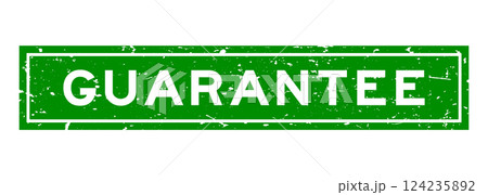 Grunge green guarantee word square rubber seal stamp on white background Grunge green guarantee word square rubber seal stamp on white background 124235892