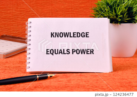 Education concept highlighting the connection between knowledge, power, business, and finance for personal growth and success 124236477