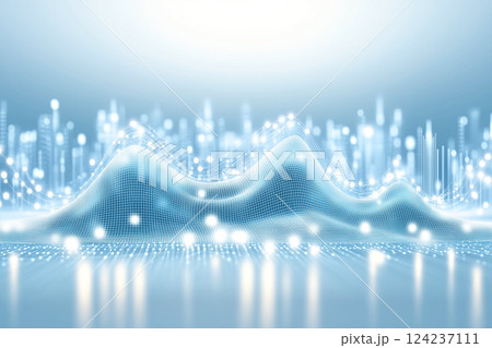 Abstract Technology Background with Particles and Mesh Visuals Representing Digital Concepts 124237111