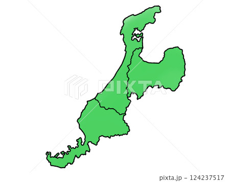 少しゆるい北陸3県地図 県境入り 124237517