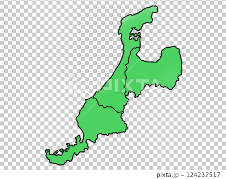 北陸三縣的略微粗略的地圖，包括縣界 124237517