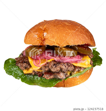 American spicy jalapeno hamburger American spicy jalapeno hamburger 124237518