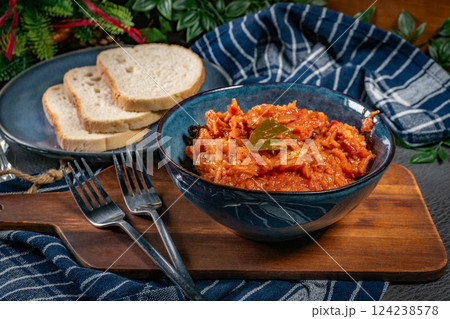 Fish stew with vegetables. Fish stew with vegetables. 124238578
