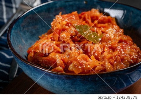 Fish stew with vegetables. Fish stew with vegetables. 124238579