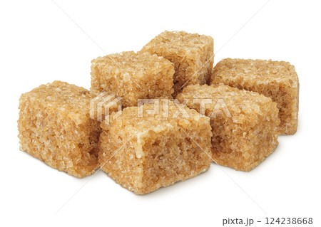 brown sugar cubes isolated on white background brown sugar cubes isolated on white background 124238668