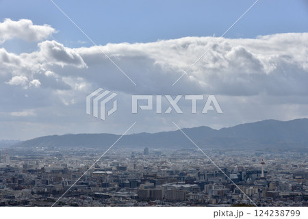 青蓮院飛地 将軍塚青龍殿 西展望台から見る京都駅周辺の景色(京都市山科区) 青蓮院飛地 将軍塚青龍殿 西展望台から見る京都駅周辺の景色(京都市山科区) 124238799