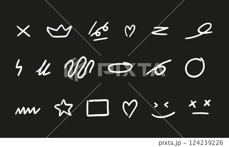 Set of different hand drawn doodles. 124239226
