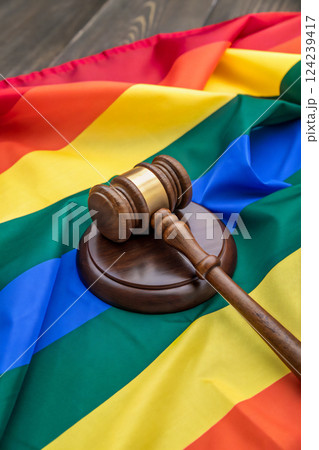公正な社会へ、LGBTQ+の権利。多様性の尊重、法の下の平等。 124239417