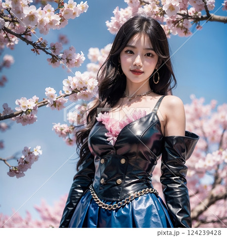 桜と青空。　コスプレ衣装で撮影！！ 124239428