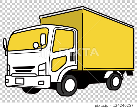トラックのシンプルなイラスト トラックのシンプルなイラスト 124240257