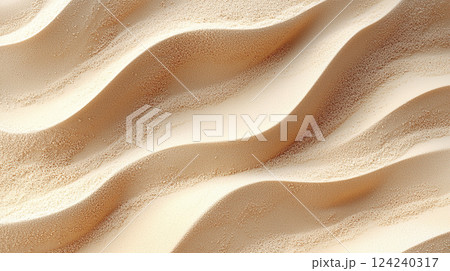 Elegant sand texture featuring smooth, flowing waves creating a serene and natural pattern. 124240317